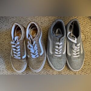 Pair of sparkly Vans - never worn outside